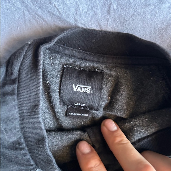 VANS YOUTH Large Gray/black Shortsleeve Tshirt NWOT Collared With Buttons - Picture 10 of 13